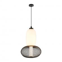 Artcraft AC7461BK - Ace Integrated LED Pendant, Black with White Opal Glassware