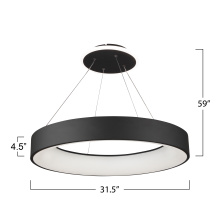 Artcraft BT2012BK - Lazio Collection Integrated LED Chandelier, Black