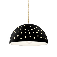 Justice Design Group CER-6467-BLK-NCKL-BEIG-TWST - Perforated Dish 1-Light Pendant