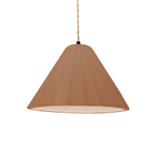 Justice Design Group CER-6600-ADOB-MBLK-BEIG-TWST - Short Fluted 1-Light Pendant