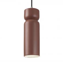 Justice Design Group CER-6510-CLAY-NCKL-BKCD - Tall Hourglass Pendant