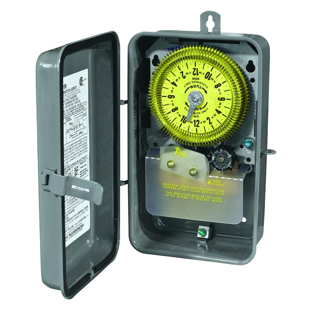 24-Hour Mechanical Time Switch with Skip-a-Day,