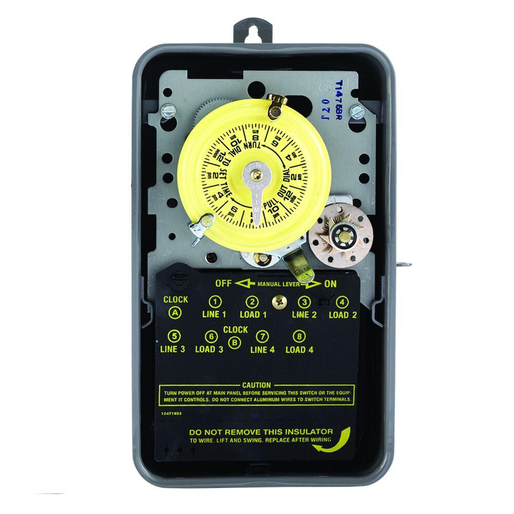 24-Hour Mechanical Time Switch with Skip-a-Day,