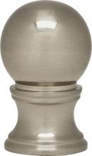 Satco Products Inc. 80/1880 - Satin Nickel Ball Finial; 1-1/4" Height; 3/4" Diameter; 1/4-27