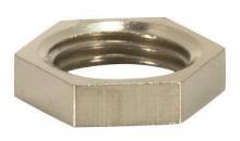Satco Products Inc. 90/1385 - Brass Hexagon Locknut; 1/8 IP; 1/2" Hexagon; 1/8" Thick; Nickel Plated Finish