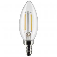 Satco Products Inc. S21262 - 3 Watt B11 LED Filament; Clear; Candelabra base; 90 CRI; 2700K; 120 Volt