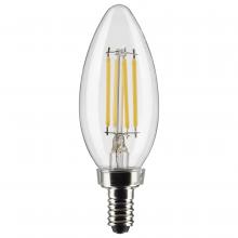 Satco Products Inc. S21265 - 4 Watt B11 LED Filament; Clear; Candelabra base; 90 CRI; 3000K; 120 Volt