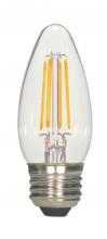 Satco Products Inc. S21703 - 4.5 Watt B11 LED Filament; Clear; Medium base; 2700K; 350 Lumens; 120 Volt; 2-Card