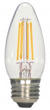 Satco Products Inc. S21707 - 5.5 Watt B11 LED Filament; Clear; Medium base; 2700K; 500 Lumens; 120 Volt; 2-Card
