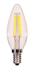 Satco Products Inc. S21708 - 4.5 Watt B11 LED Filament; Clear; Candelabra base; 2700K; 350 Lumens; 120 Volt; 3-Pack