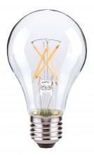 Satco Products Inc. S21712 - 5 Watt; A19 LED Filament; Clear; 2700K; Medium base; 120 Volt; 4-Pack