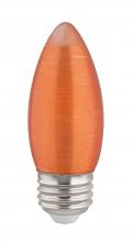 Satco Products Inc. S22707 - 2 Watt C11 LED Filament; Satin Spun; Amber; Medium base; 2100K; 100 Lumens; 120 Volt; Carded