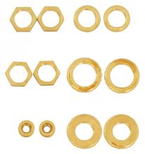 Satco Products Inc. S70/153 - 12 Assorted Brass Locknuts