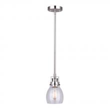 Canarm IPL705A01BN - CARSON, IPL705A01BN, 1 Lt Rod Pendant, Seeded Glass, 100W Type A, 5" W x 11 - 59" H