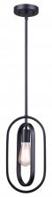 Canarm IPL1078A01BK - DILAN, IPL1078A01BK -EOL-, MBK Color, 1 Lt Rod Pendant, 60W Type A, 7.25inch W x 22.5 - 64.5inch H
