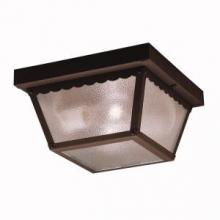 Kichler 345BK - 9.25" 2 Light Outdoor Flush Mount with Clear Textured Glass in Black