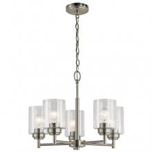 Kichler 44030NI - Winslow 19.75" 5 Light Chandelier with Clear Seeded Glass in Brushed Nickel