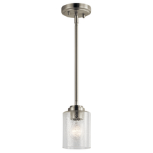 Kichler 44032NI - Winslow 7" 1 Light Mini Pendant with Clear Seeded Glass in Brushed Nickel