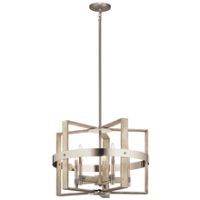 Kichler 44290WWW - Peyton 17.75" 5 Light Chandelier White Washed Wood and Polished and Satin Nickel Metal Details