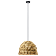 Kichler 44399BK - Raffiana 14" 1-Light Pendant with Opal Glass in Black