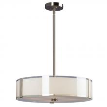 Galaxy Lighting 914295BN - 4-Light Pendant - Brushed Nickel with White Opal/Clear Glass (incl. 6", 12" & 18" Extens