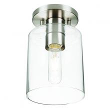 Russell Lighting 301-006/BCH/CL - Holsten- 1 Light Flush Mount in Brushed Chrome
